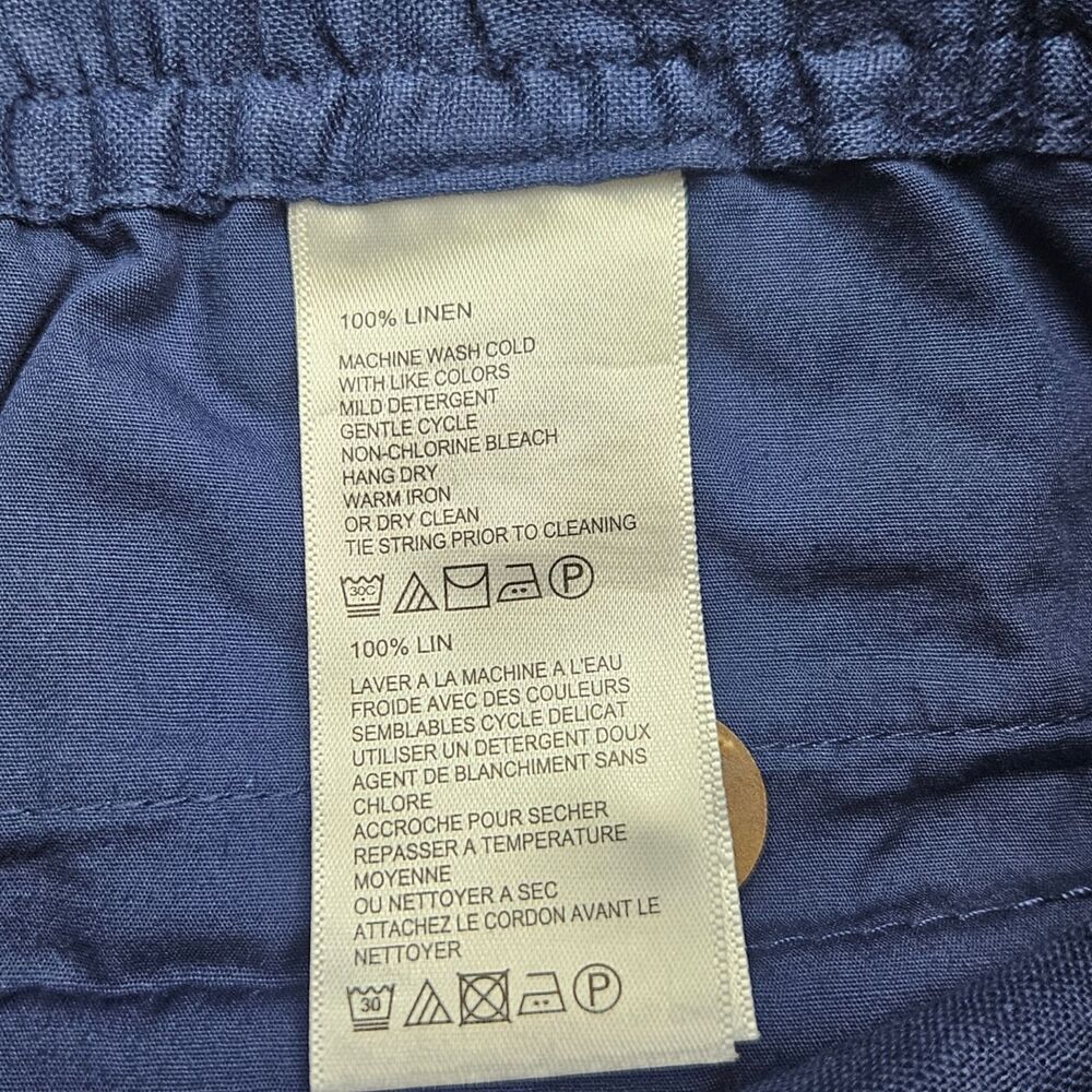 Tommy Bahama Womens Small Blue Linen Cargo Pants Drawstring Crop Summer Resort - Picture 5 of 10